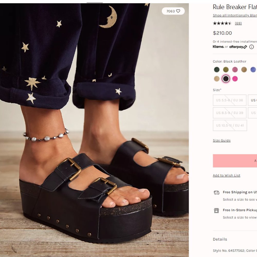 BLACK PLATFORM CLOG SANDAL BIRKEN SANDAL - NON-BRANDED - Picture 7 of 7